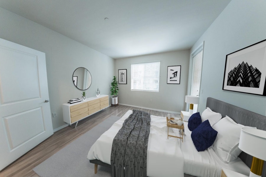 Milgard low E vinyl windows, high ceilings, hardwood floors, large closets